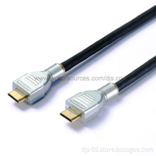 1,080P Mini HDMI® M to M Cables with Nickel or Gold-plated Connector